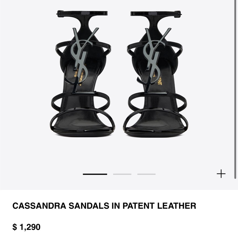YSL CASSANDRA SANDALS IN PATENT LEATHER YVES SAINT LAURENT AUTHENTIC HEELS
